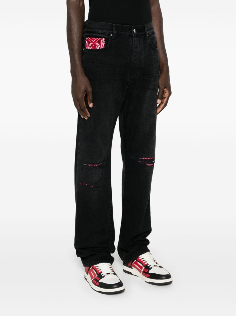 Bandana Repair mid-rise straight-leg jeans - 3