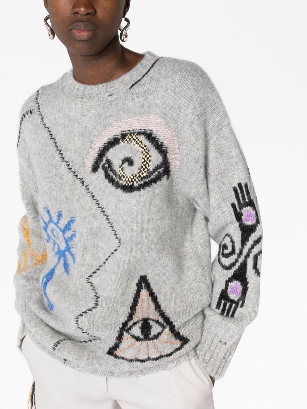 Folk graphic-embroidered jumper - 5