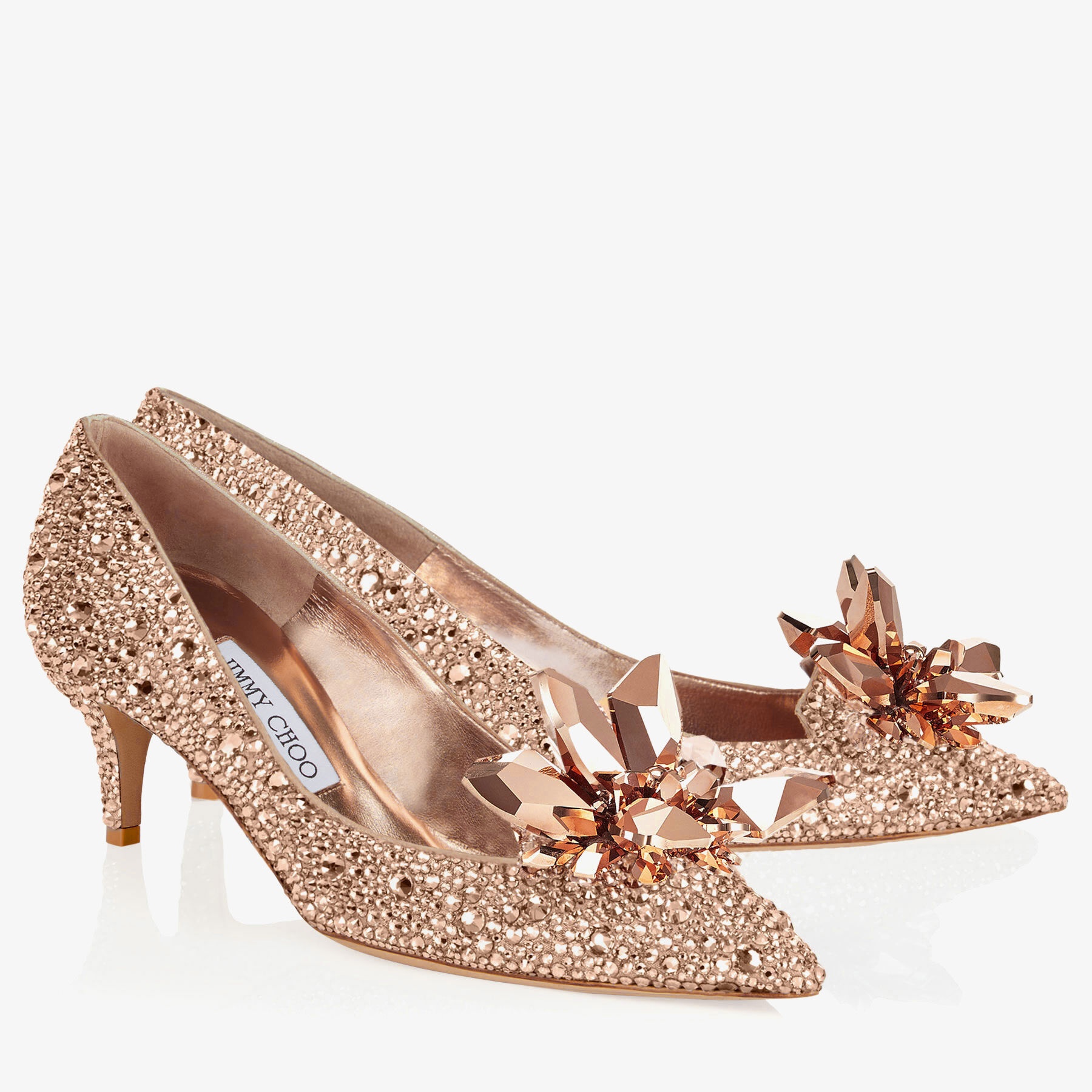 Allure
Rose Gold Crystal Covered Pointy Toe Pumps - 2