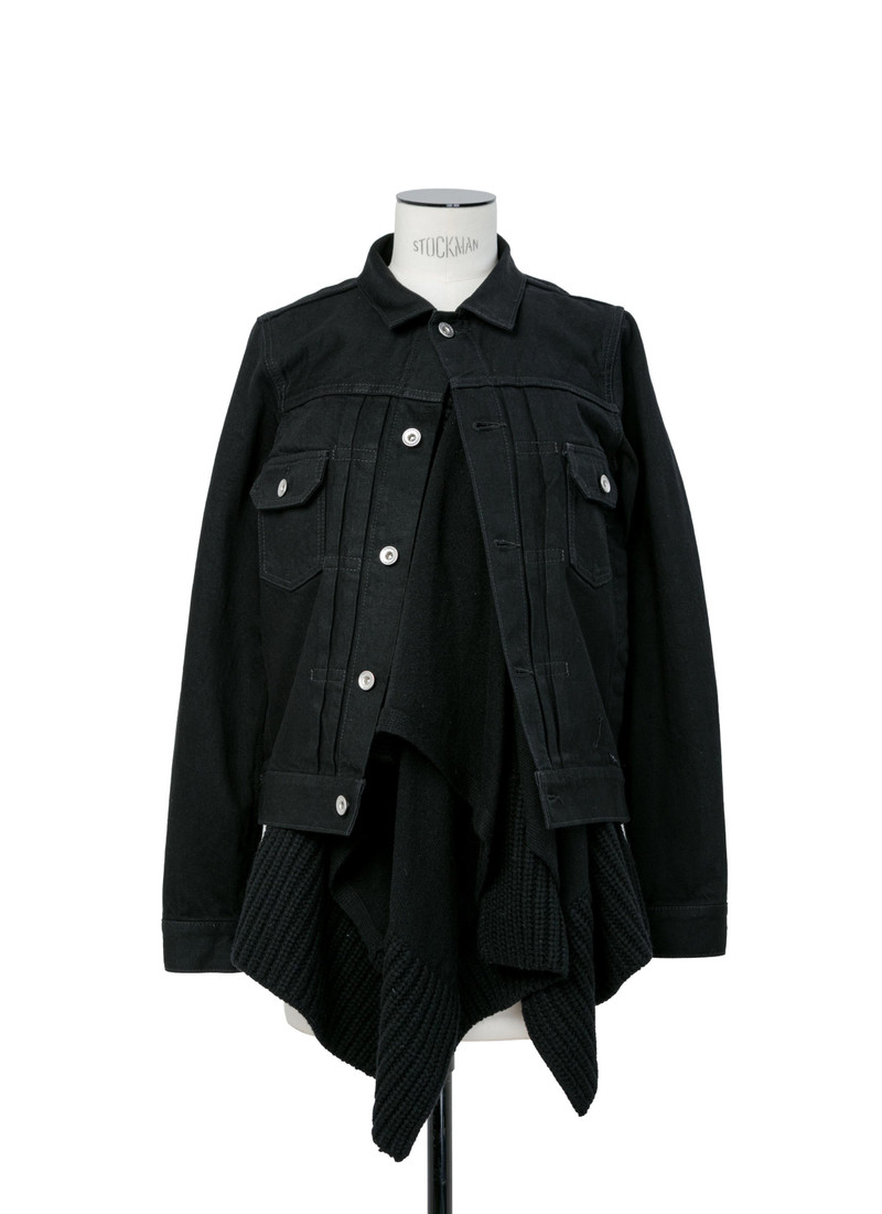 sacai Denim x Wool Knit Jacket - 25-08190-001 | REVERSIBLE
