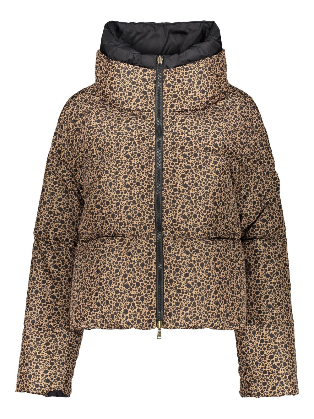 stand-collar leopard-print reversible jacket - 2