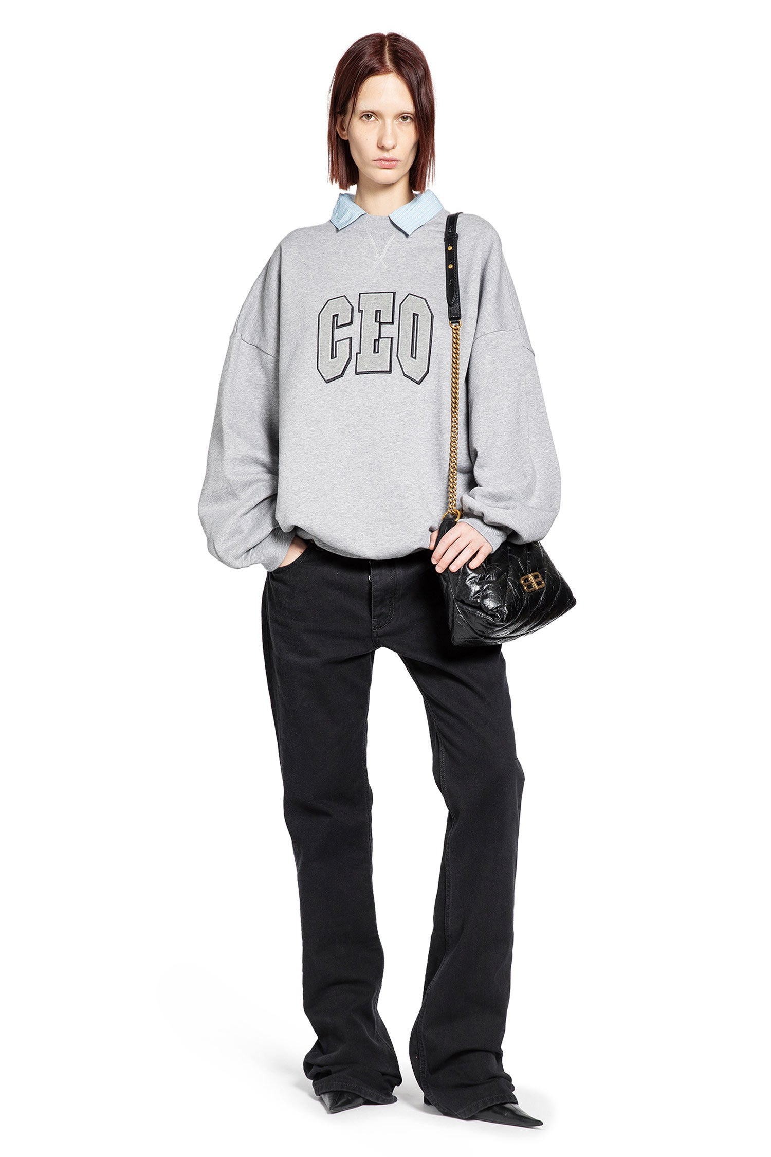 Ceo Team Logo Shirt Collar Sweatshirt - 5