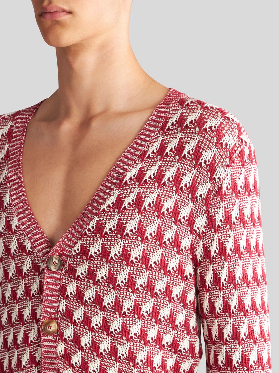 CARDIGAN WITH GEOMETRIC MOTIF - 3