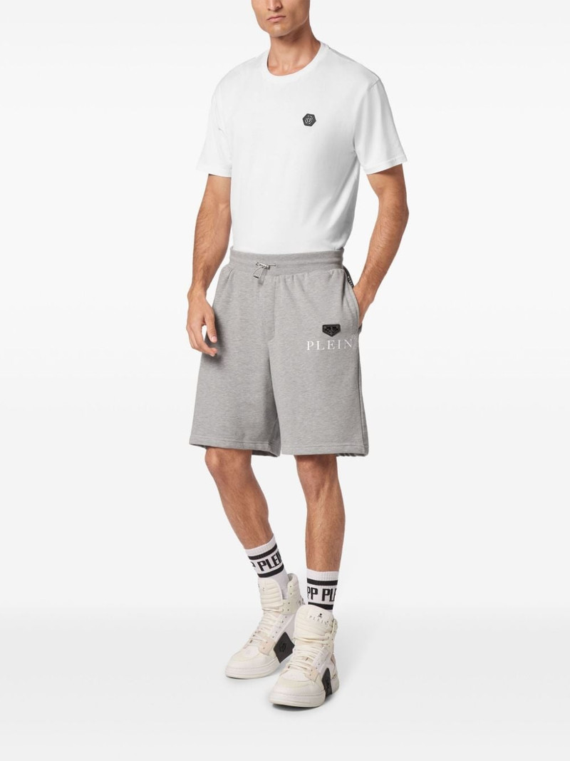 PHILIPP PLEIN logo-plaque cotton-blend shorts outlook