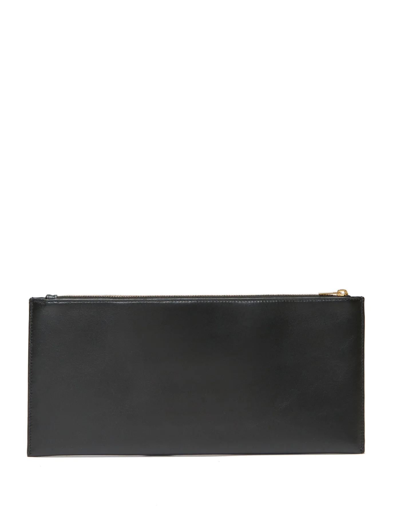 Flat rectangular leather clutch bag - 1