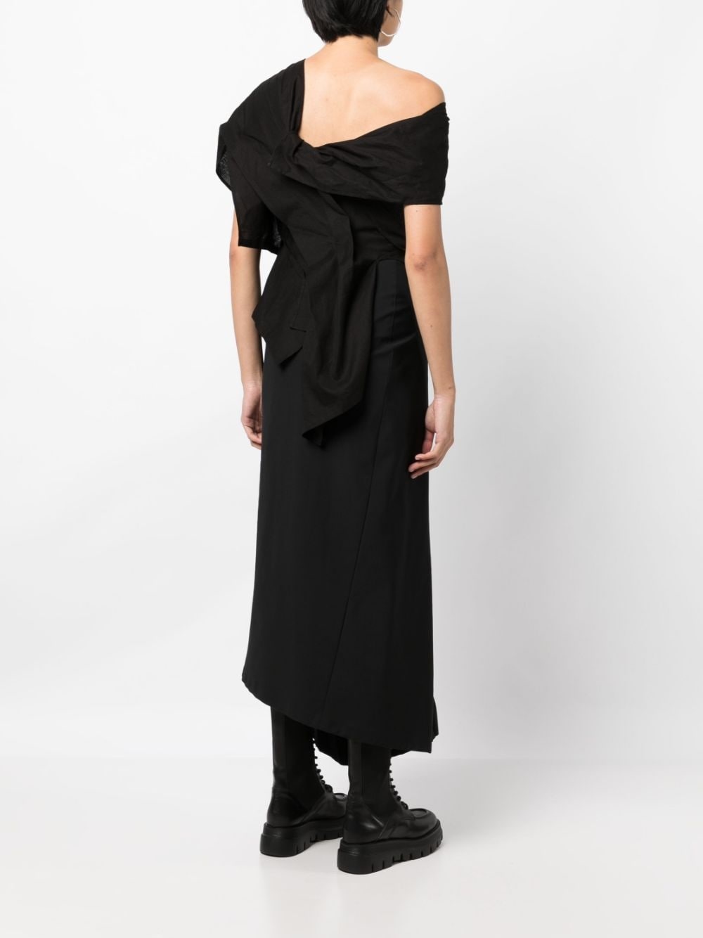 asymmetric draped sleeveless blouse - 4