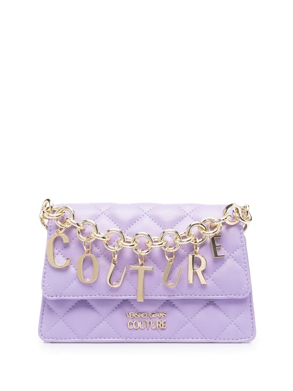 logo-chain quilted crossbody bag - 1