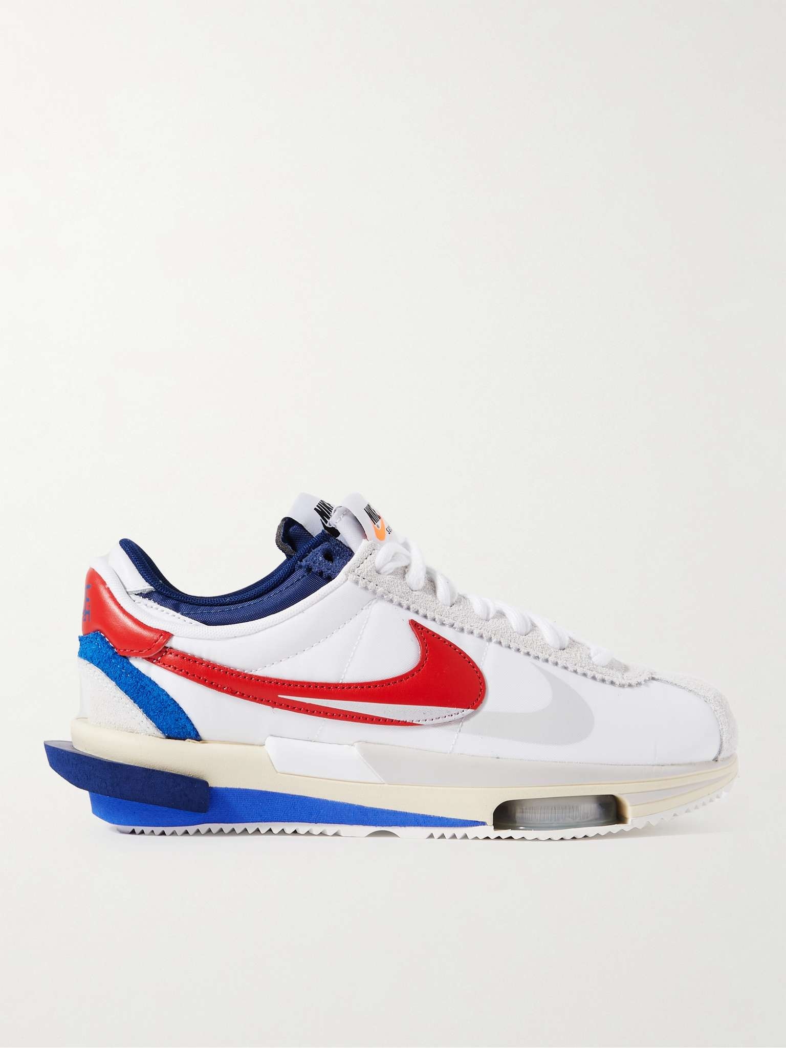 + Sacai Zoom Cortez Mesh, Leather and Suede Sneakers - 1