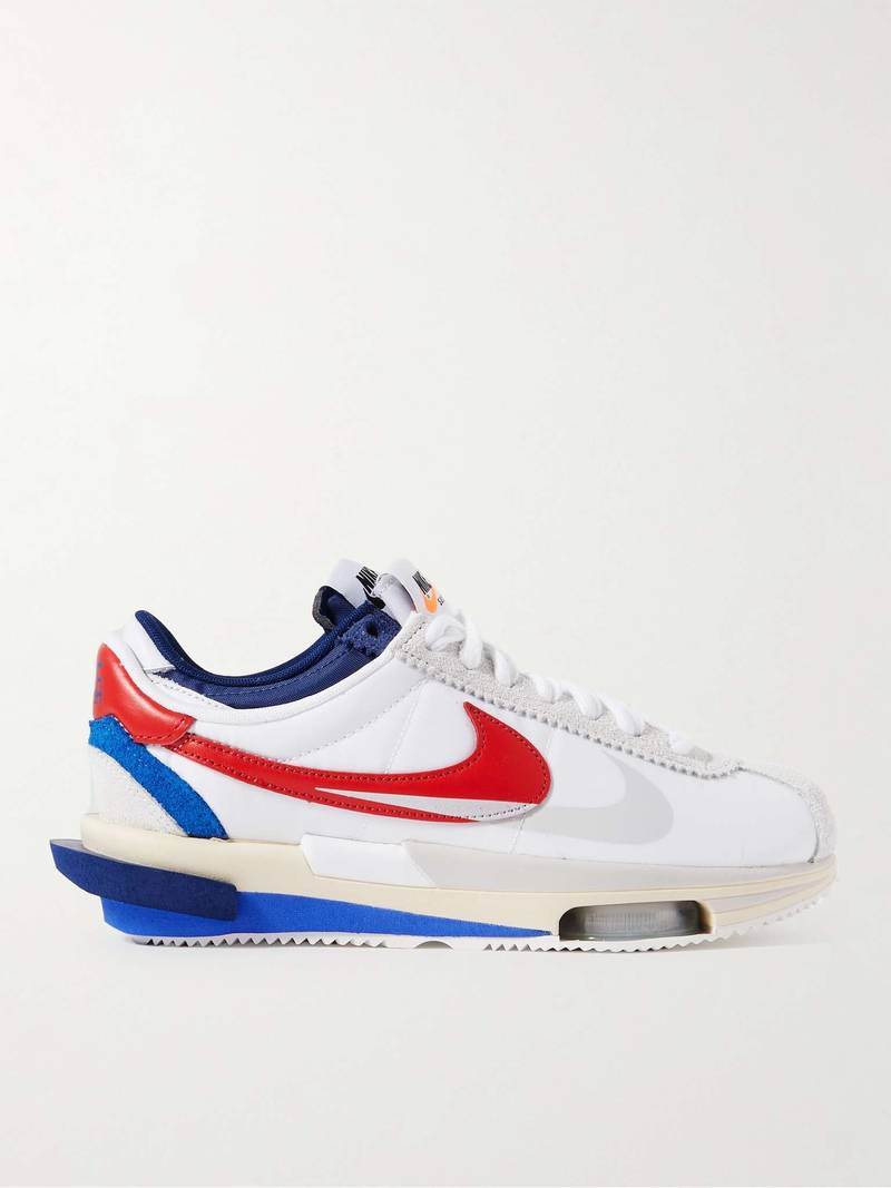 + Sacai Zoom Cortez 메시, 가죽 및 스웨드 운동화 - 1