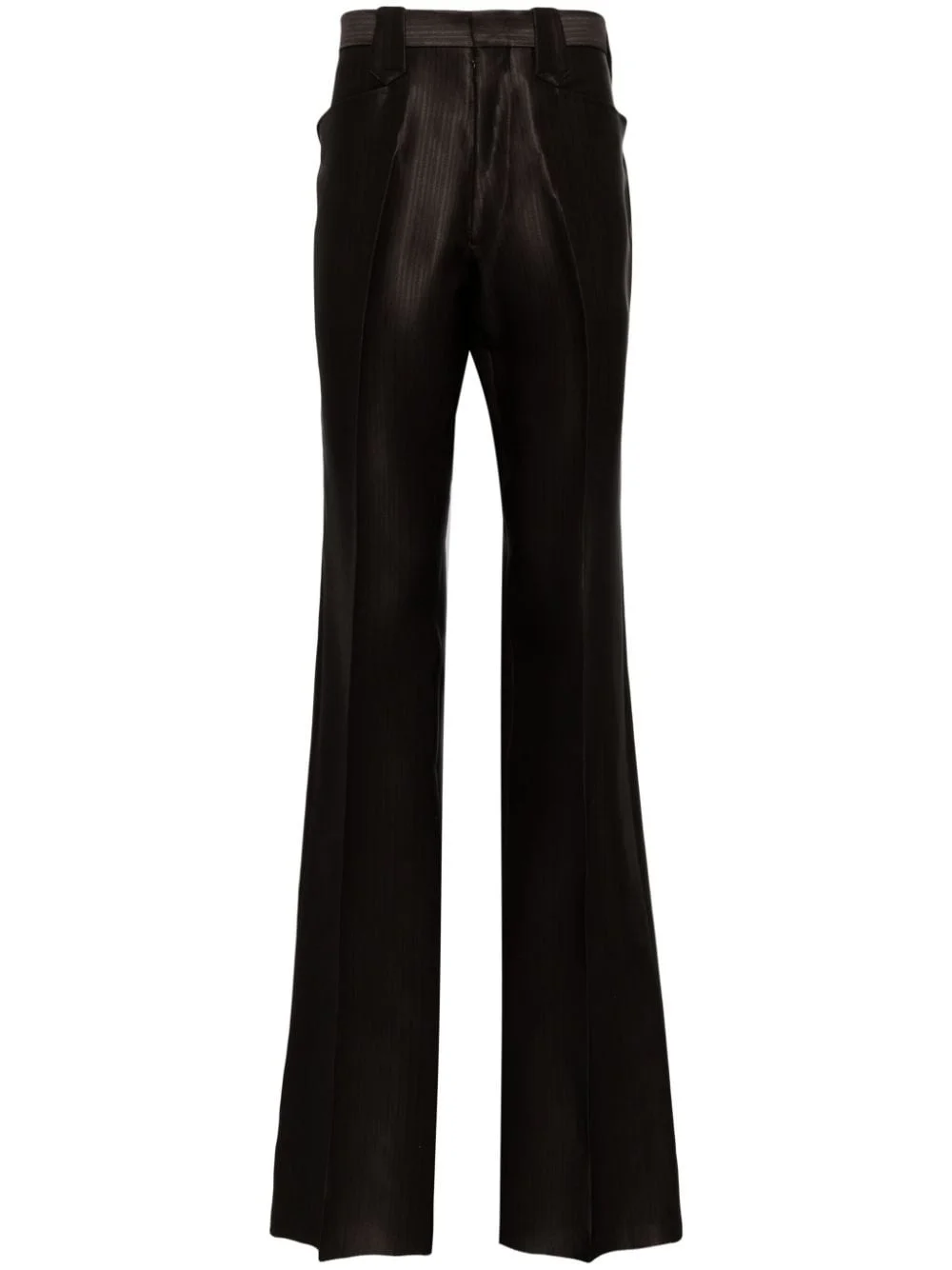herringbone straight-leg trousers - 1