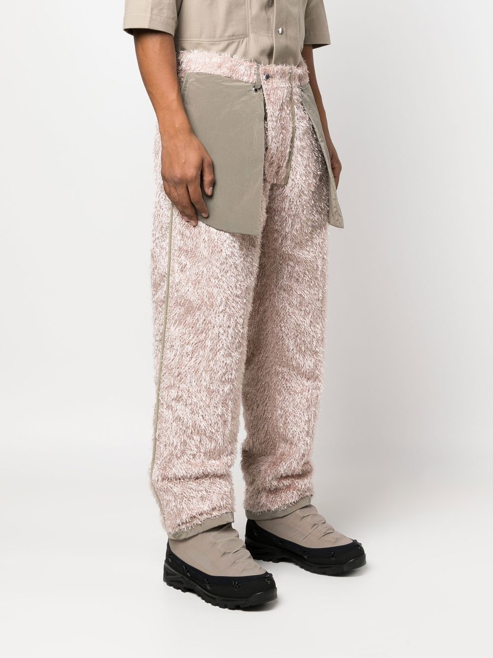 textured-finish straight-leg trousers - 3