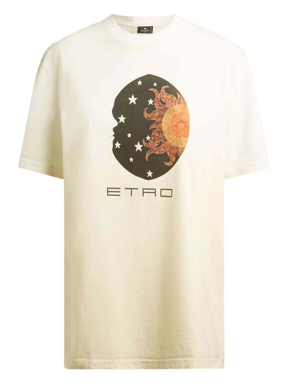 sun moon print T-shirt - 1