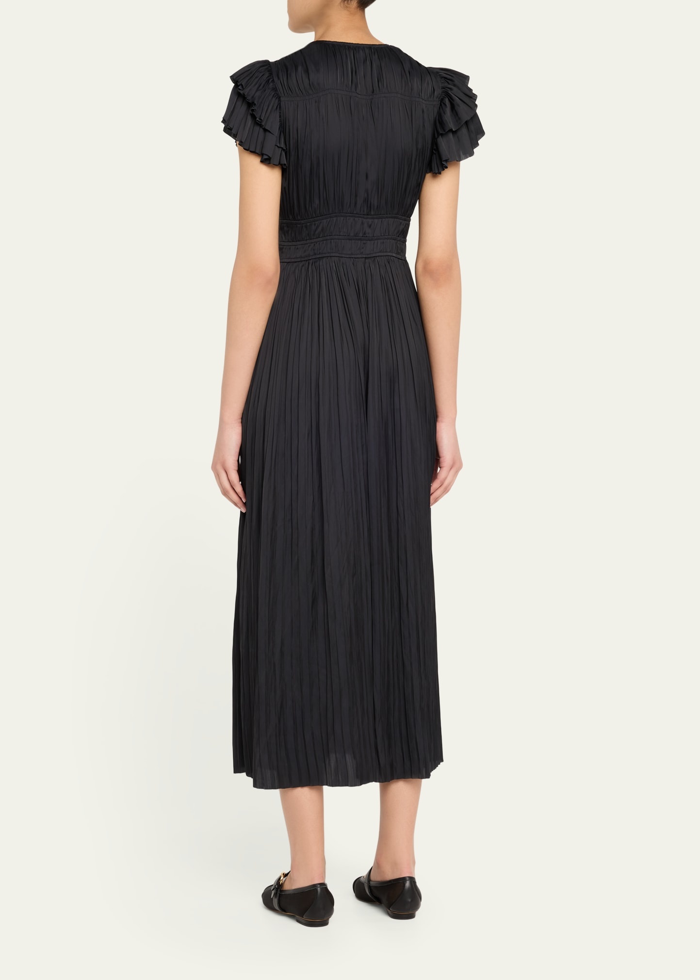 Patrice Flutter-Sleeve Midi Dress - 3