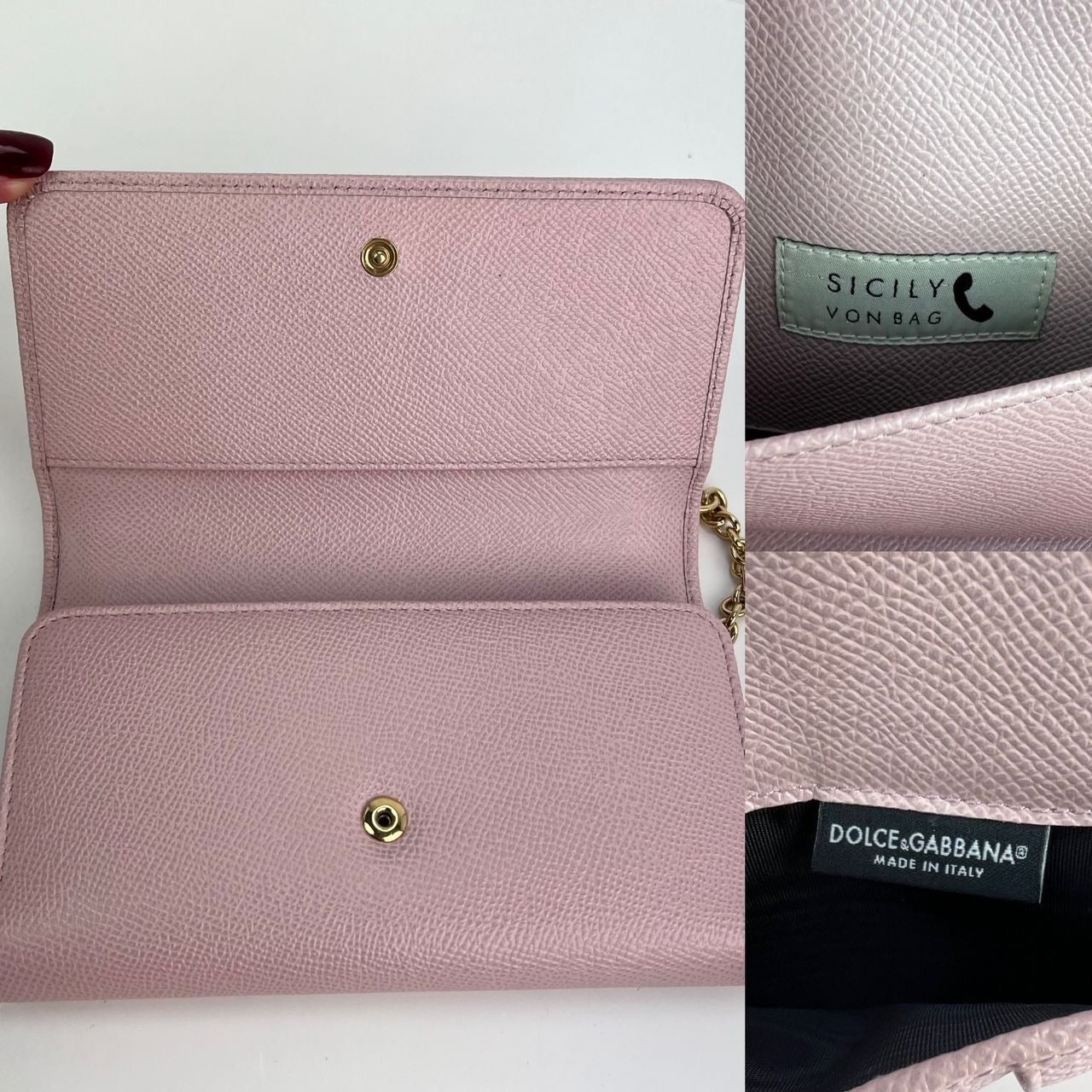 Dolce Gabbana - Dolce Gabbana Phone Bag St Dauphine Cartoon Pink Wallet on a Chain Hand Bag - 6