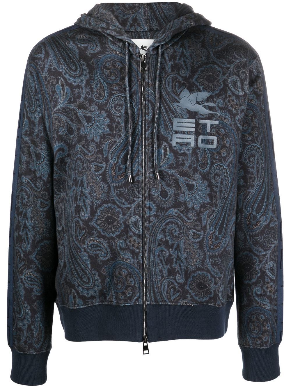 logo-print paisley hoodie - 1