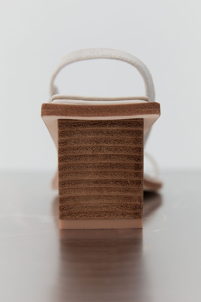 Suede Strap Heel - Cool White 3