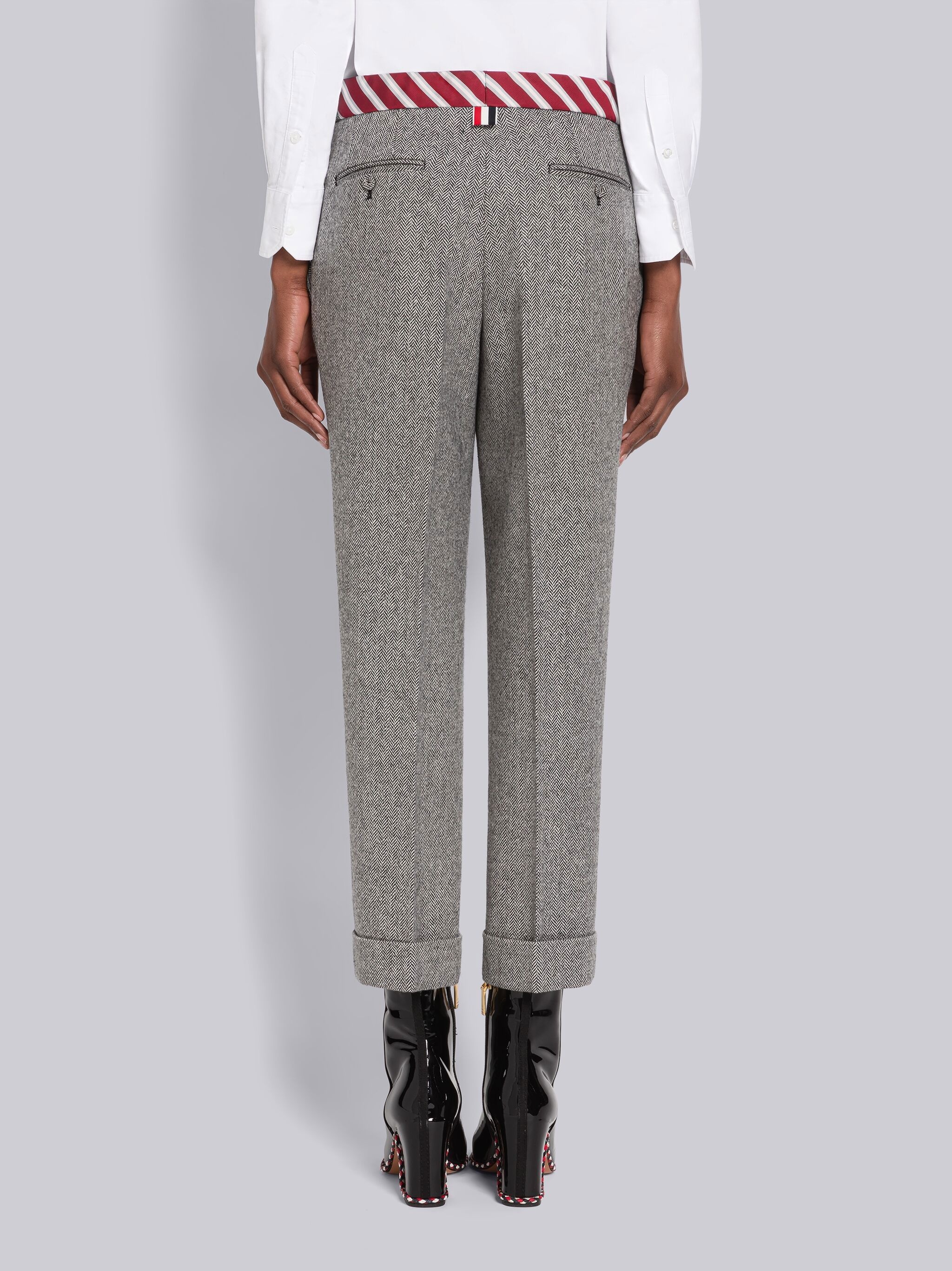Herringbone Lambswool Low Rise Slim Trouser - 3