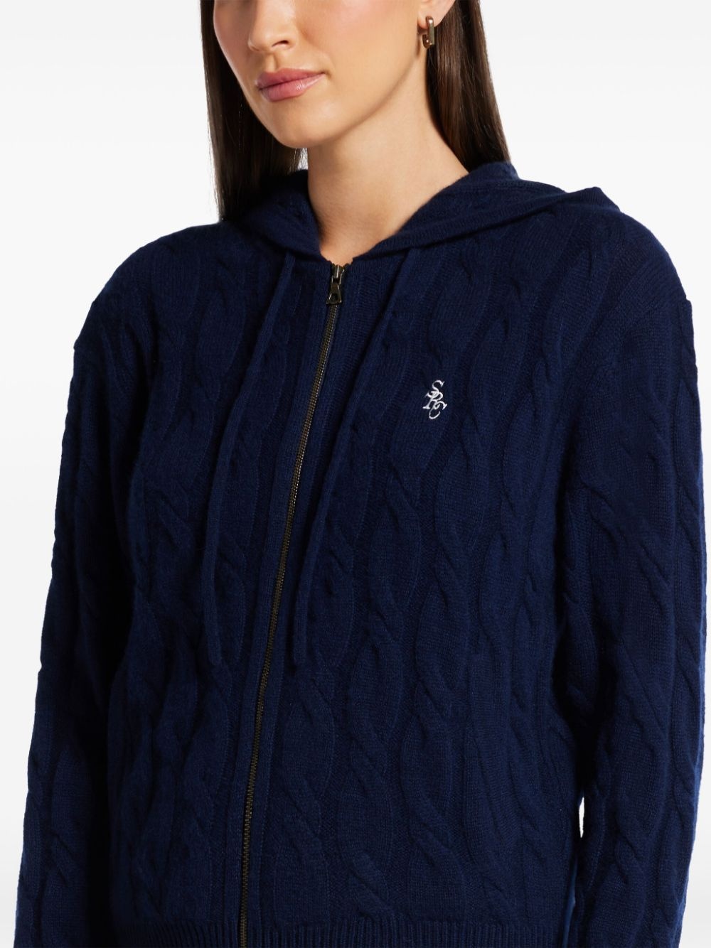 logo-embroidered cardigan - 5