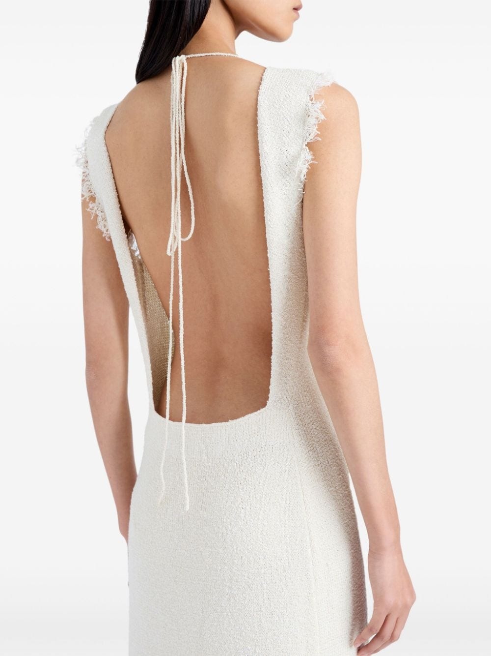 open-back bouclÃ© maxi dress - 5