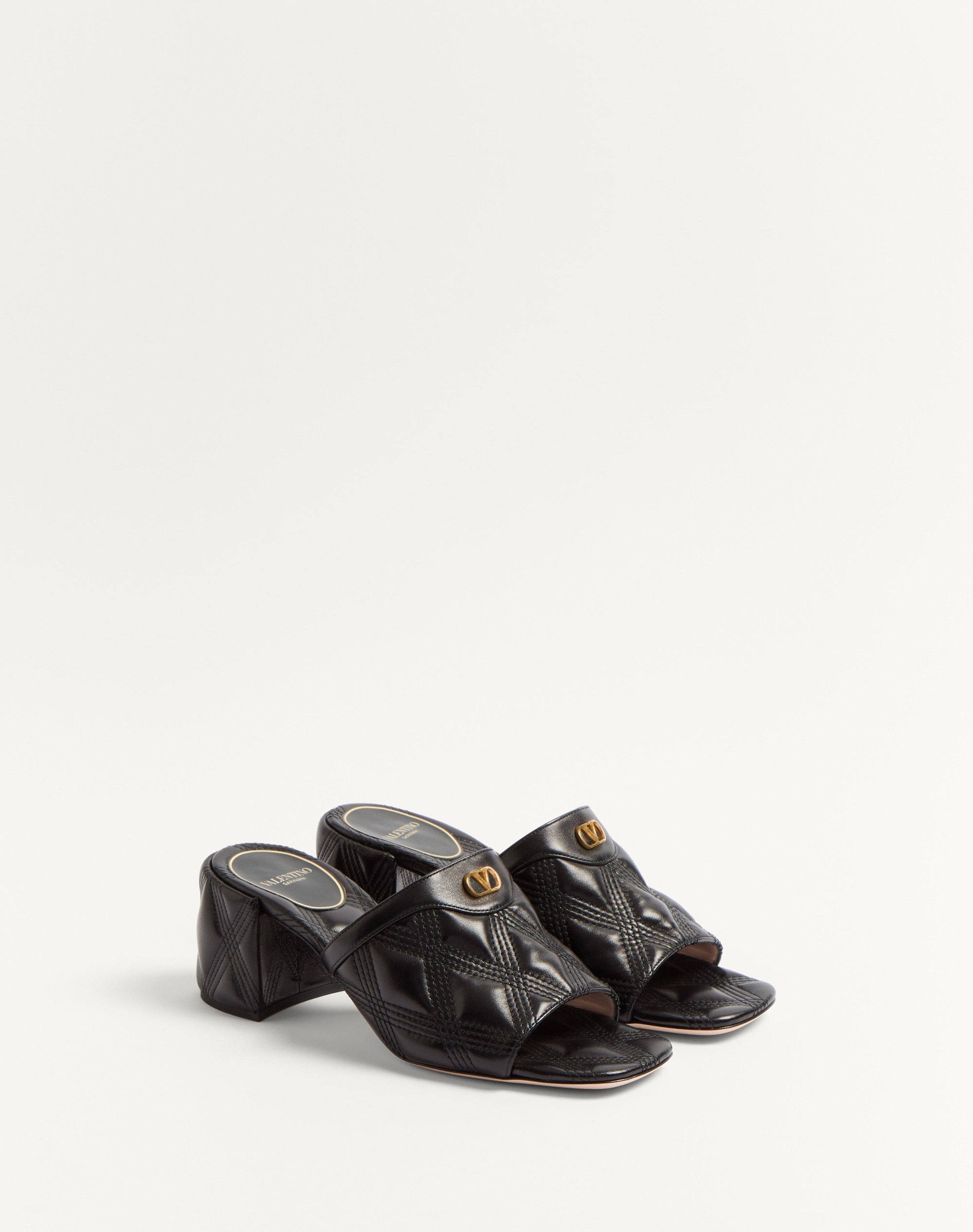 QUILTIE 67 QUILTED NAPPA LEATHER SLIDE SANDAL 60MM - 3