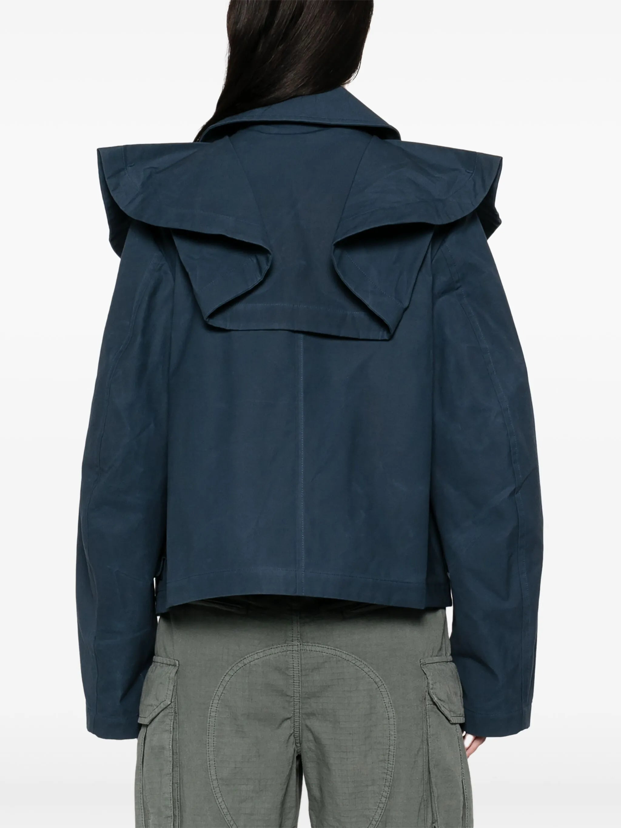cropped trench jacket - 4
