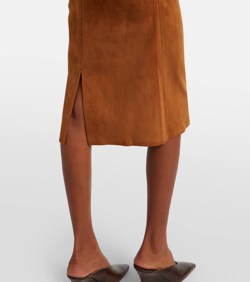 Salma ruched suede midi dress 5