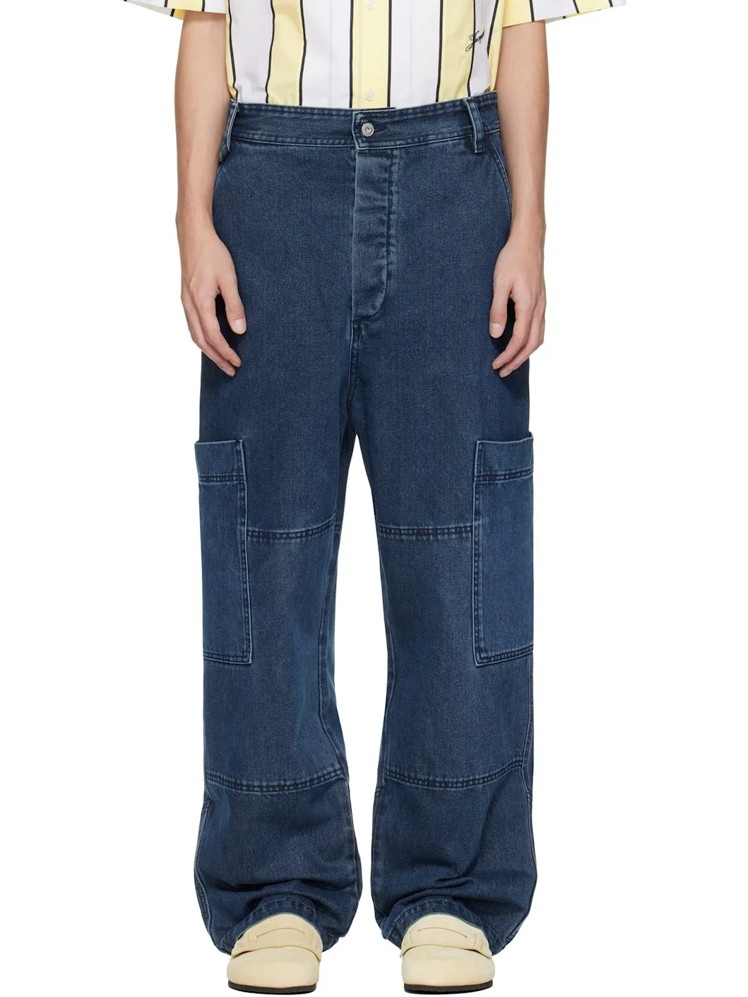 Blue 'The Carré de-Nîmes' Denim Cargo Pants - 1
