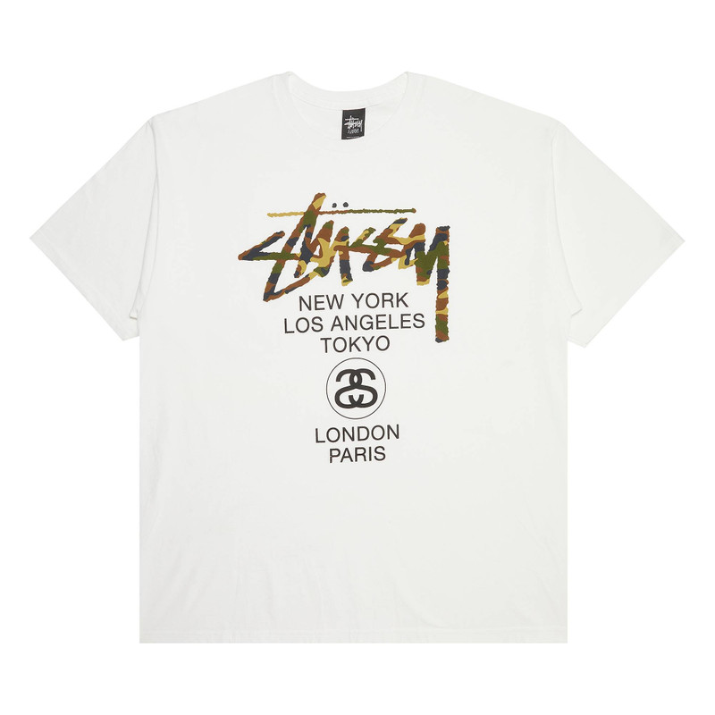 Stussy Camo World Tour Tee 'White' 1