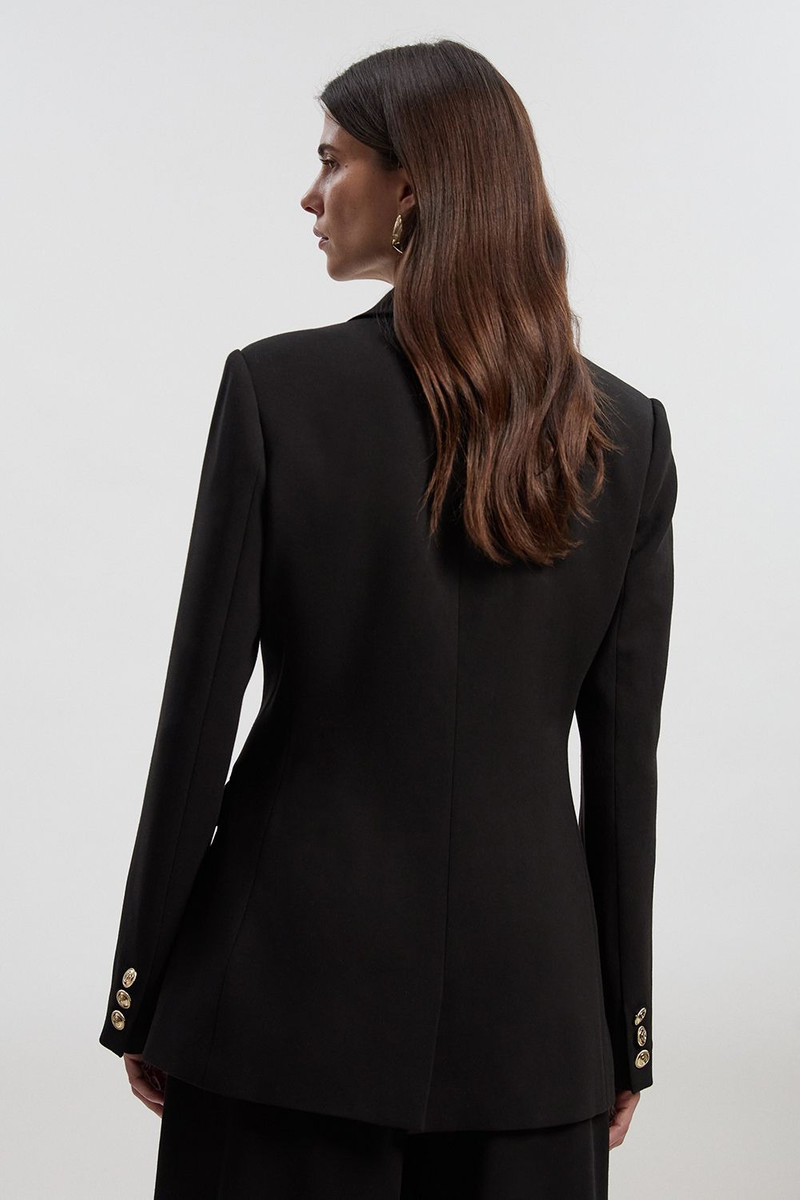 Petite Compact Stretch Essential Tailored Double Breasted Blazer 5