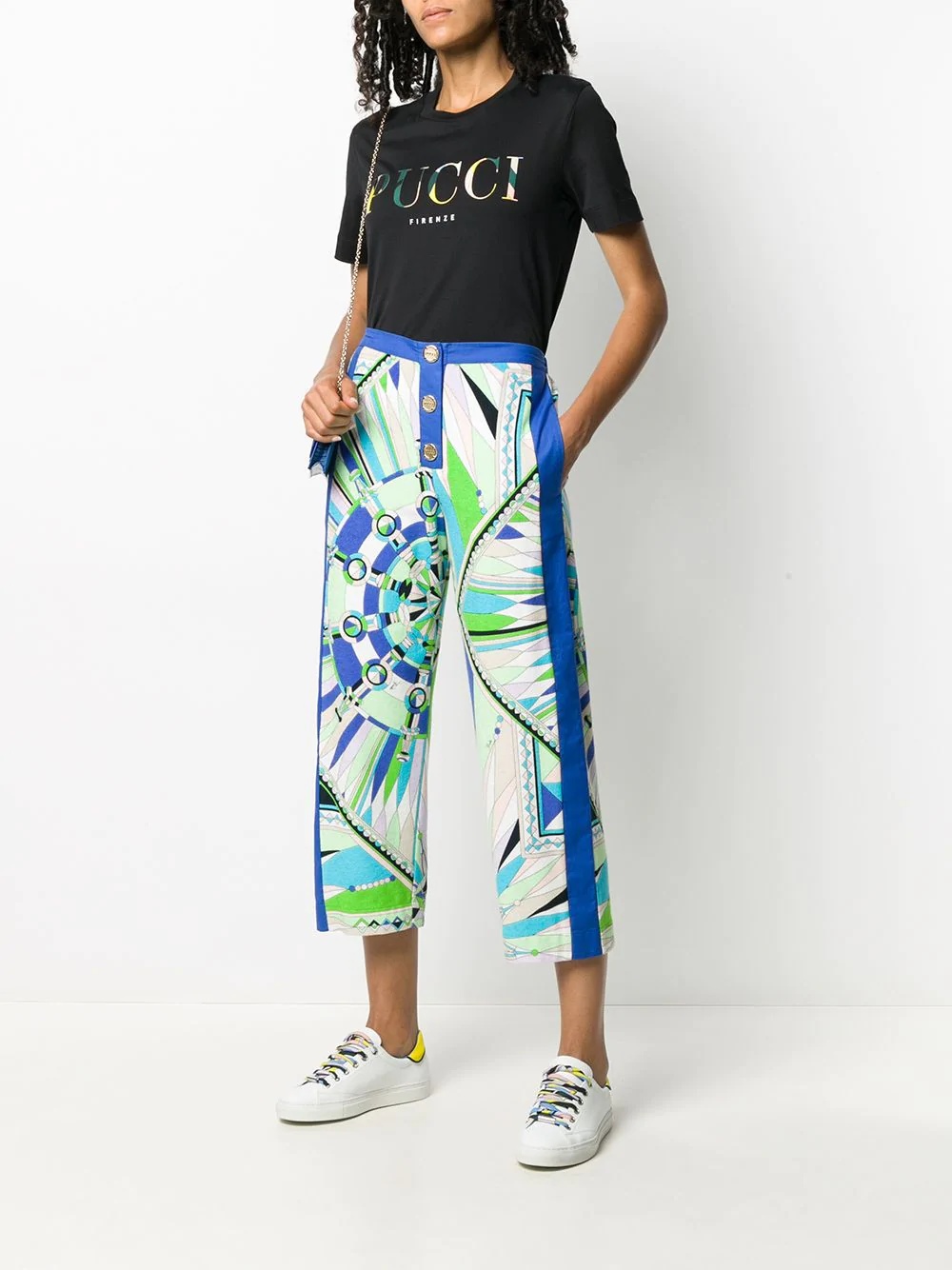 Bes print cropped trousers - 2