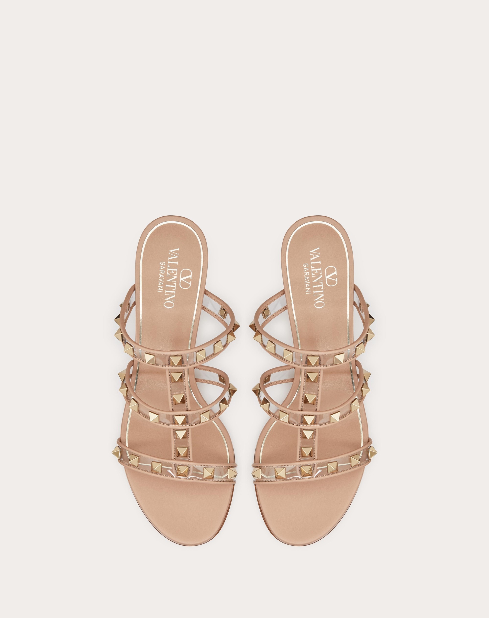 ROCKSTUD SLIDER SANDAL IN POLYMER MATERIAL WITH PLEXI HEEL 60MM - 4