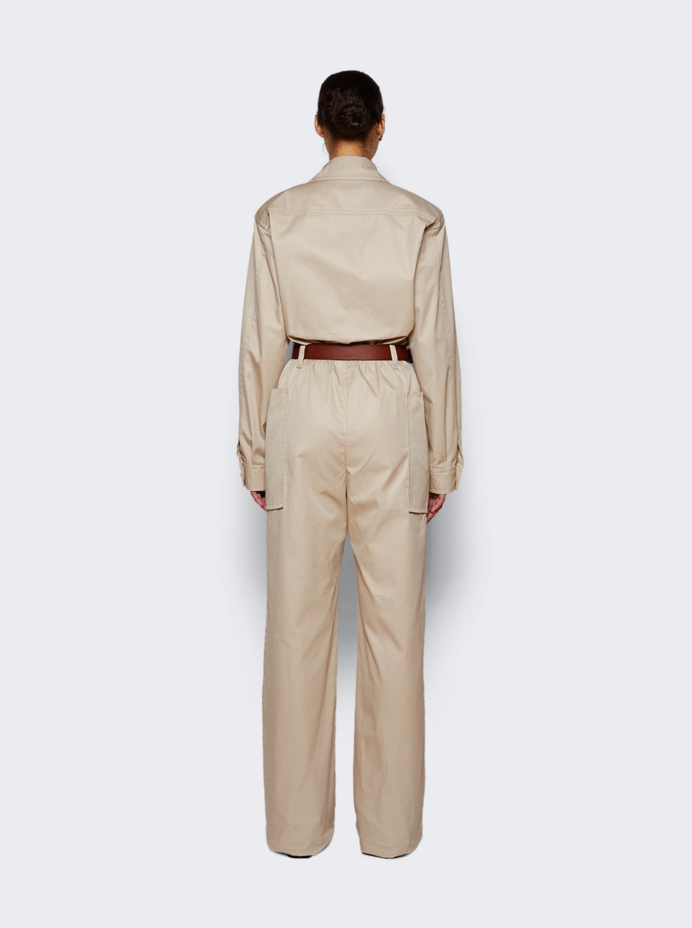 【関税・送料込み】SAINT LAURENT JUMPSUITS BEIGE COTTON SAINT LAURENT Cotton Twill Jumpsuit Beige | thewebster