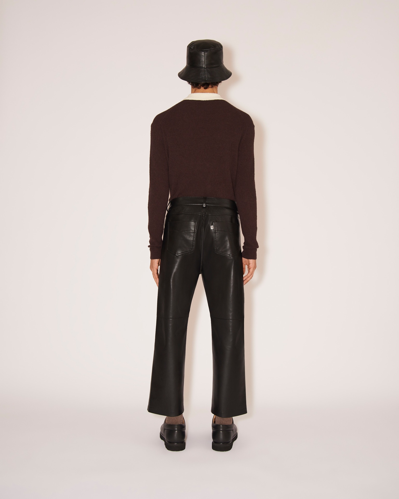 CARAN - Regenerated leather bucket hat - Black - 4