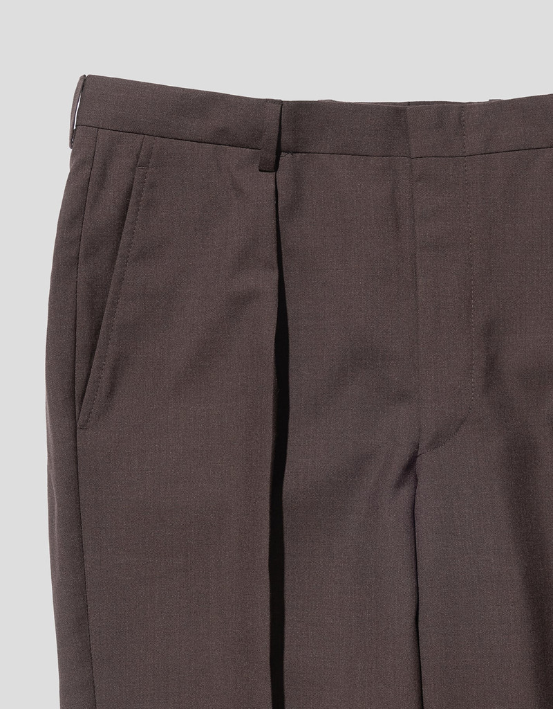 J. PRESS MADE-IN-USA DARK BROWN SINGLE PLEAT WOOL TROUSERS outlook