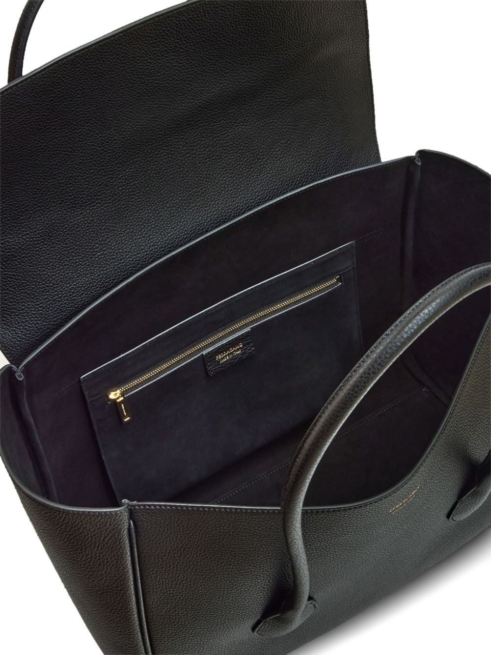 large logo-plaque leather tote bag - 5