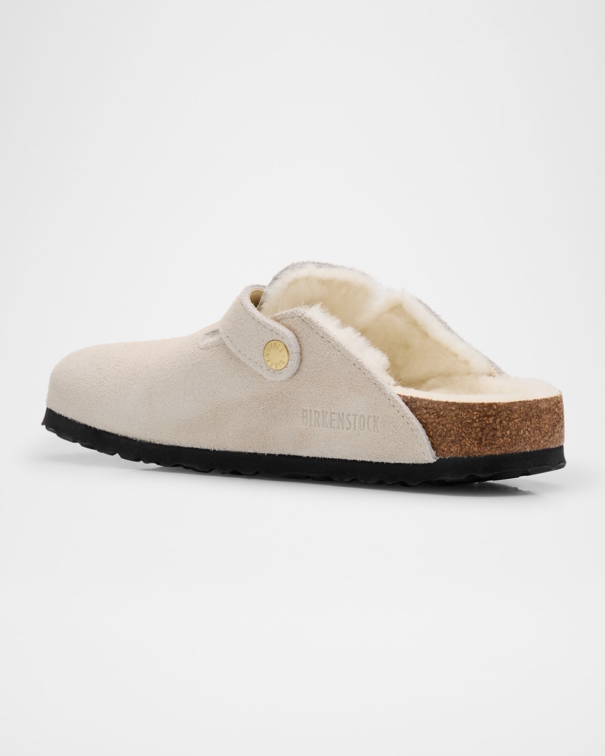 Boston Suede Shearling Buckle Slide Clogs - 2