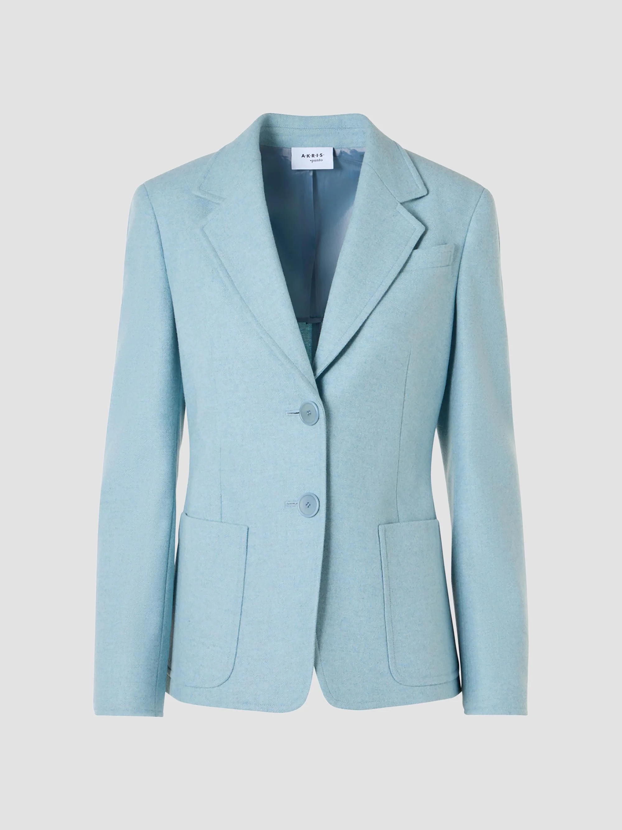 Women's Wool Flannel Blazer - Light Blue - 1