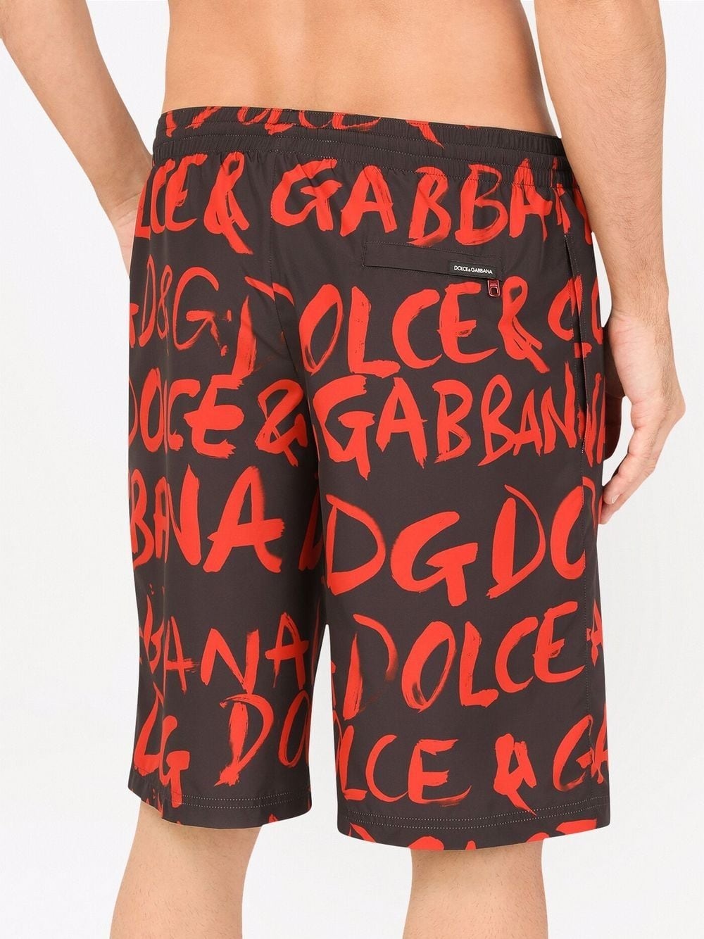 logo-print long swim shorts - 3