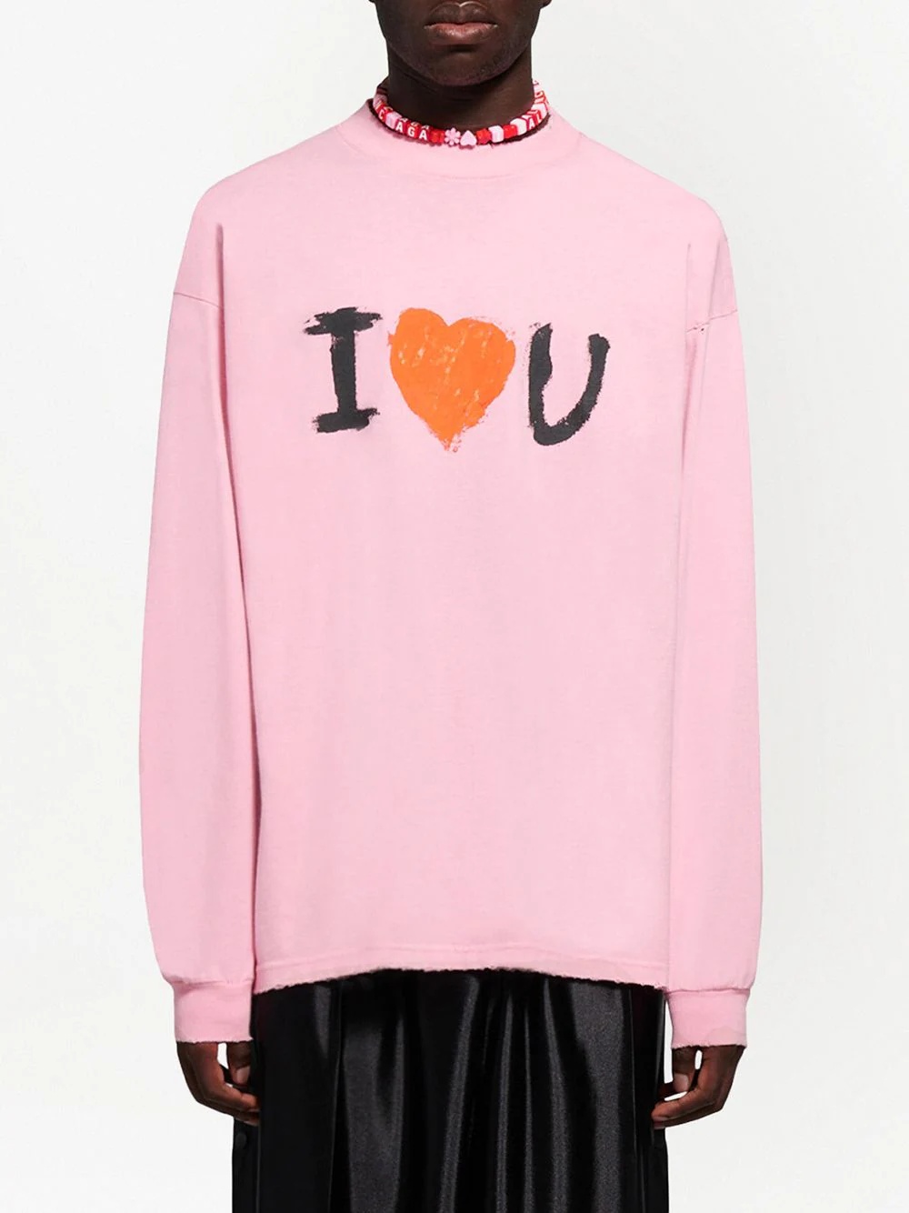 slogan-print cotton sweatshirt - 3