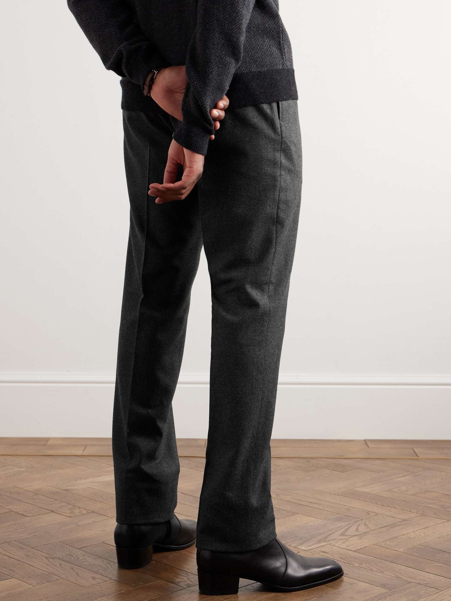 Straight-Leg Pleated Wool Trousers - 4