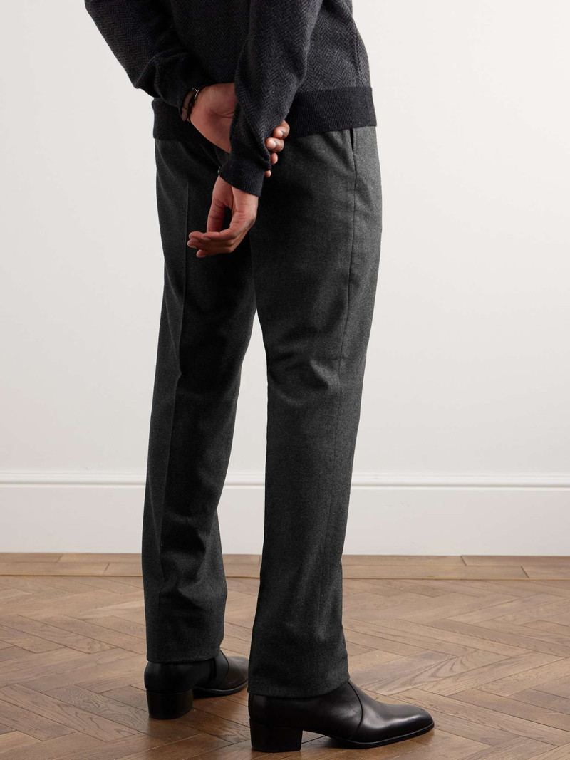 Straight-Leg Pleated Wool Trousers 4