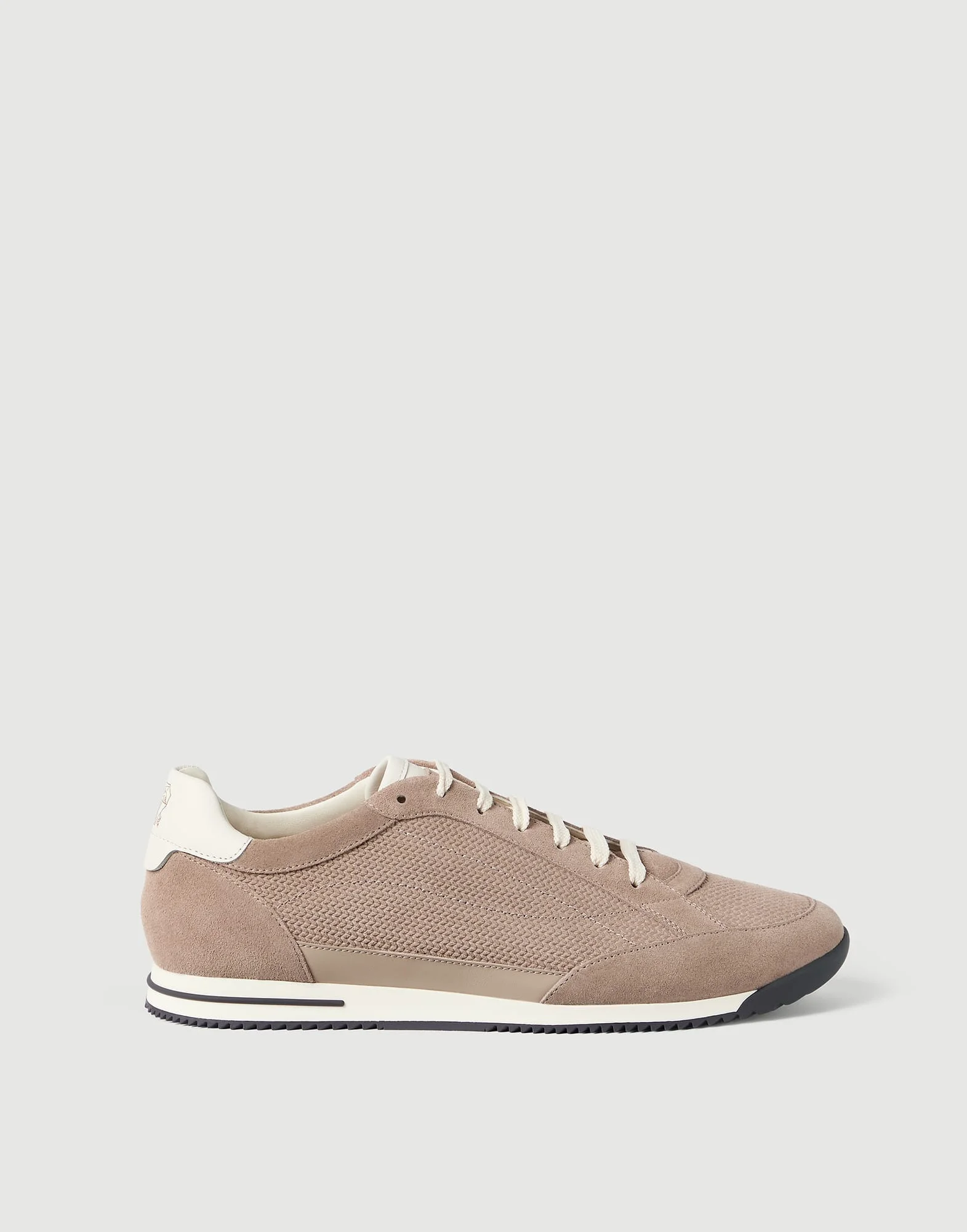 Knit-effect suede sneakers - 1
