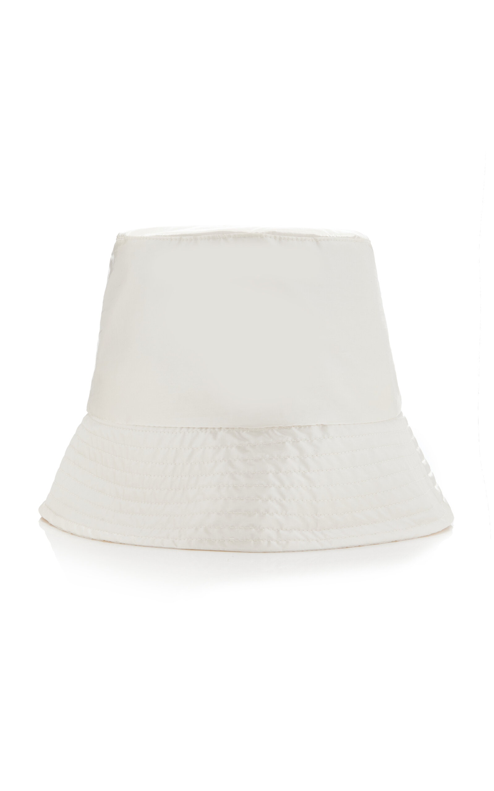 Embroidered Nylon Bucket Hat white - 3