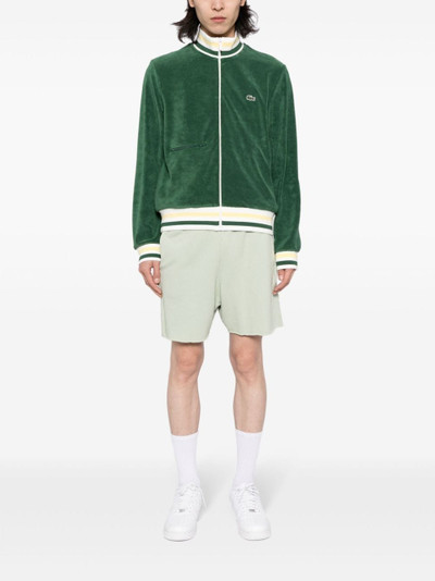 LACOSTE logo-patch velour jacket outlook