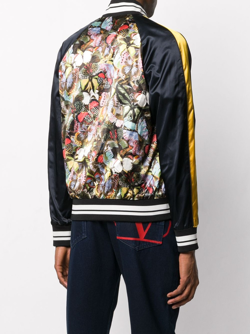 butterfly-print bomber jacket 4