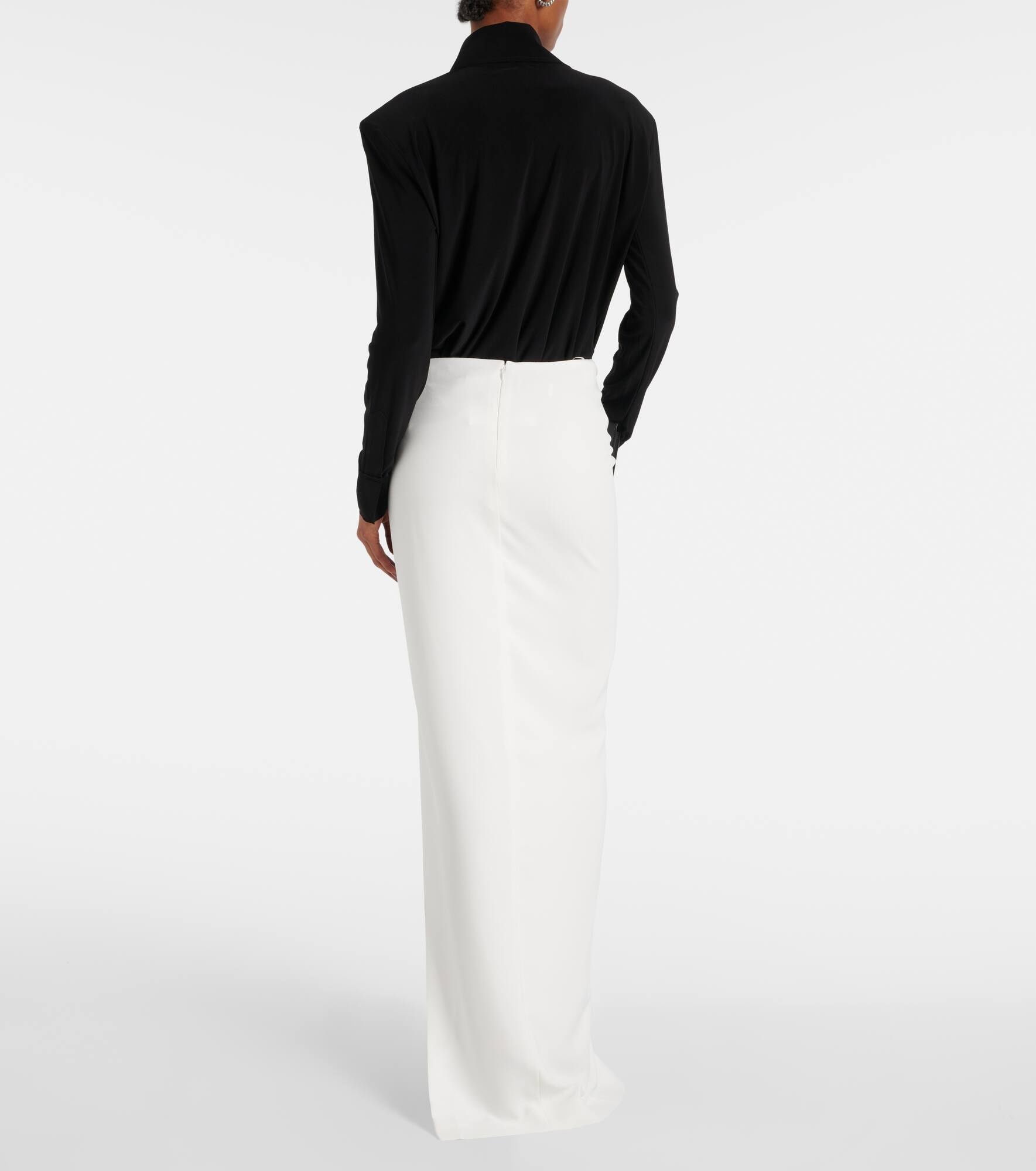 Asymmetric crêpe maxi skirt - 3