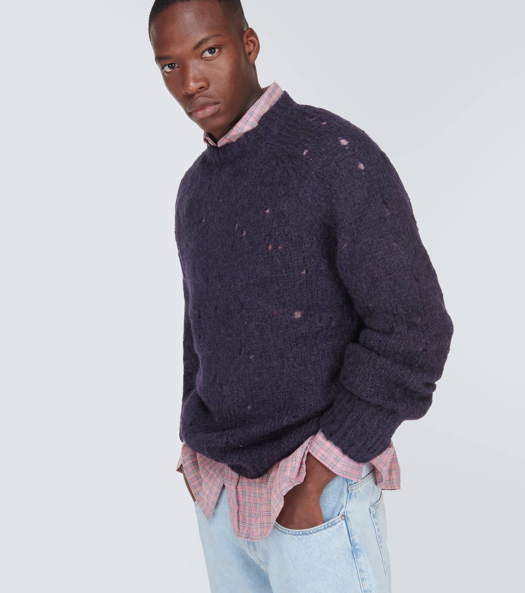 Needle Drop Raglan wool-blend sweater - 5