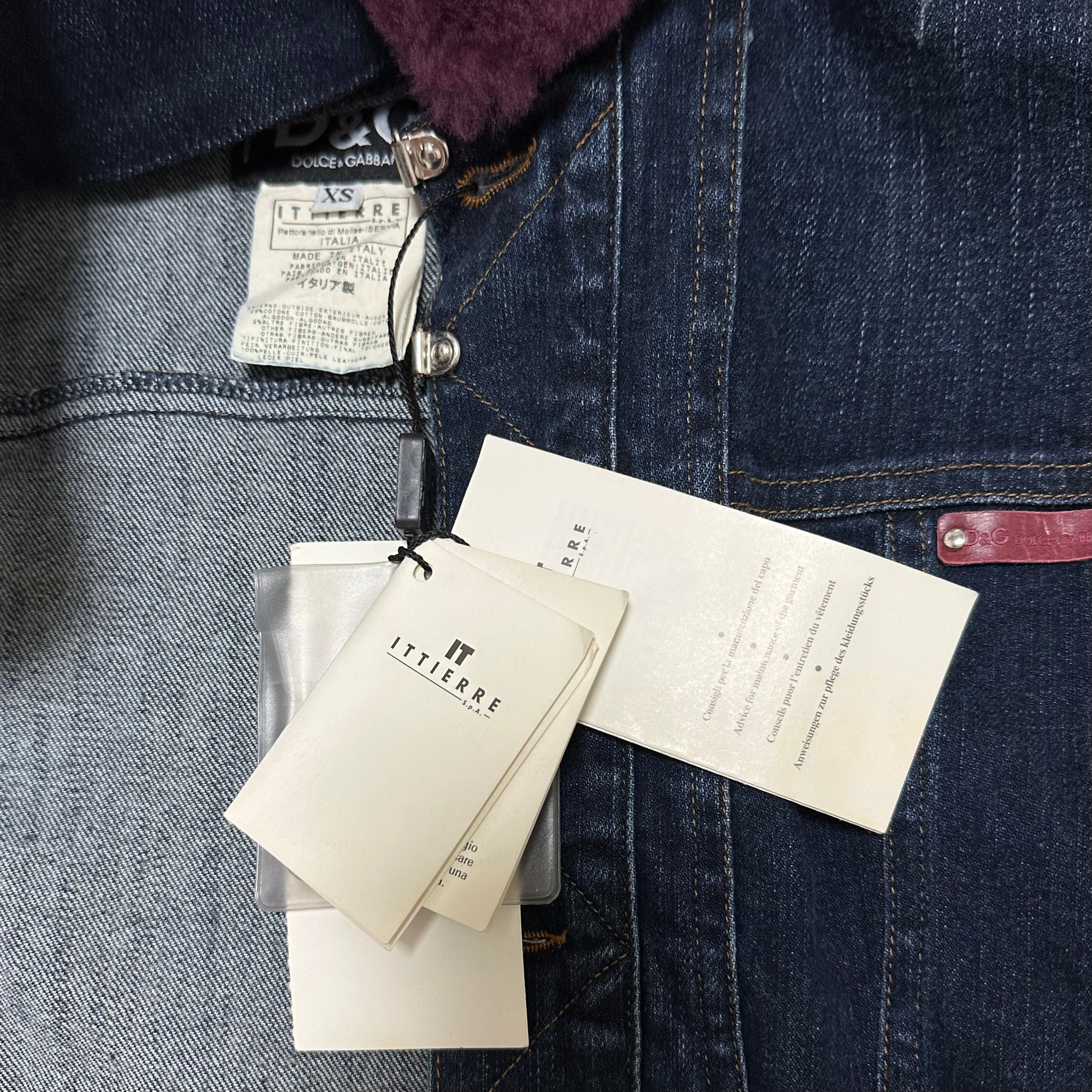 D&G - D&G Fur Trim Patchwork Denim Jacket - 5