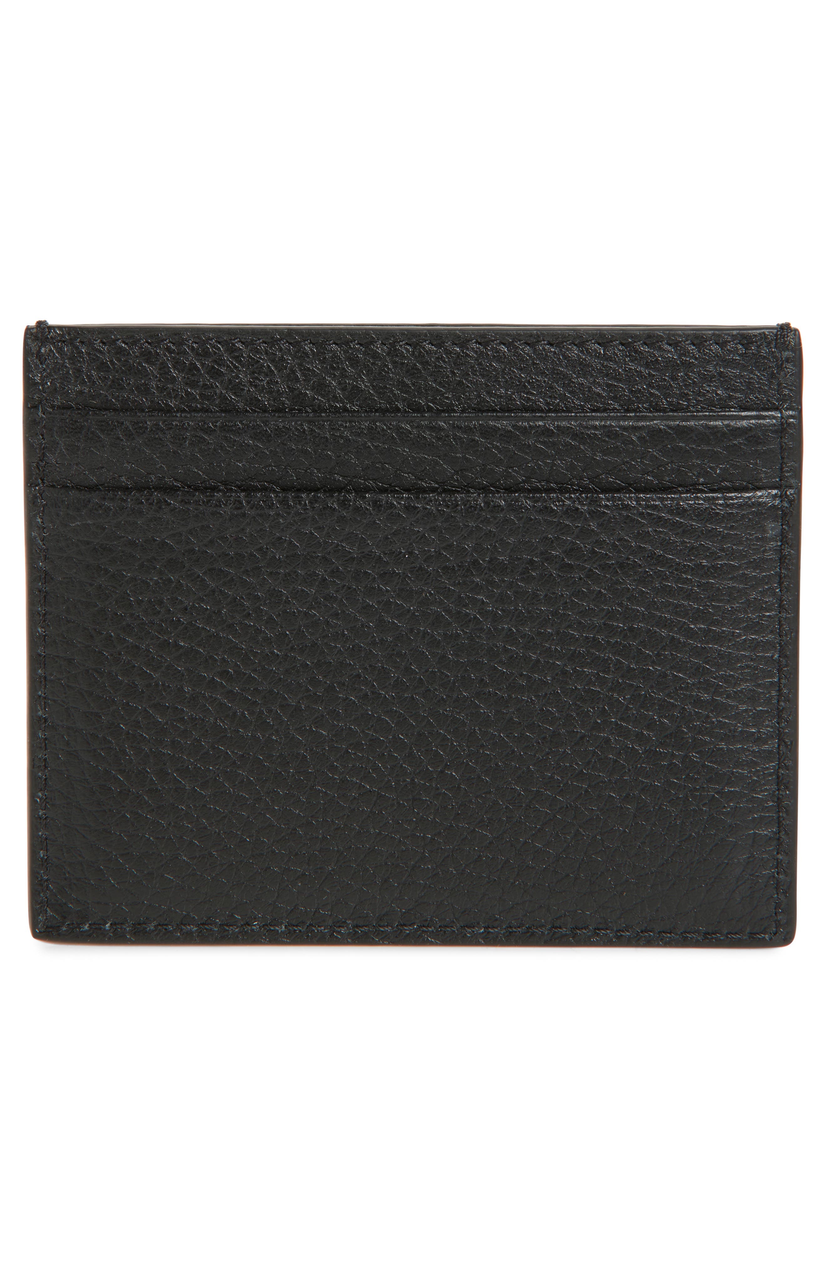 Valentino Garavani Rockstud Leather Card Holder in Black at Nordstrom - 2