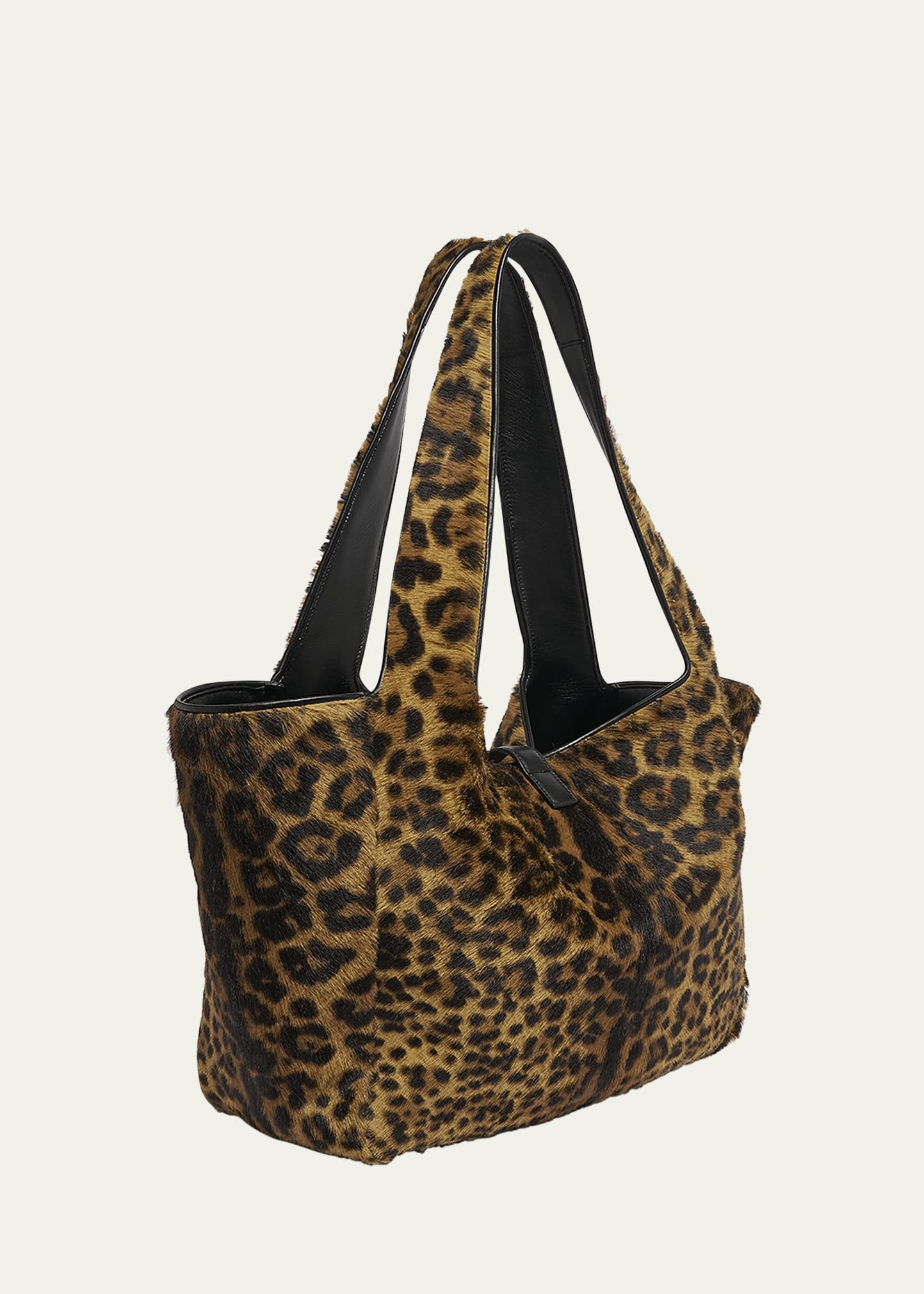 Bea YSL Leopard-Print Tote Bag in Calf Hair and Leather - 3